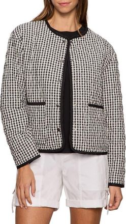 Sanctuary Gingham Quilted Cotton Blend Jacket in Black at Nordstrom, Size Xx-Small