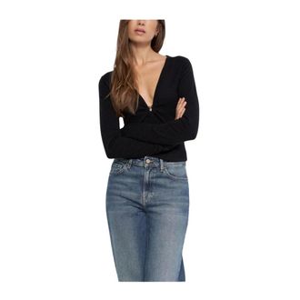 Salsa Jersey de punto con cuello en V - Knitwear - Mujer - Negro - XS