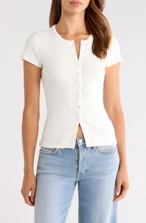 Re/Done Emmy Knit Top in Vintage White at Nordstrom, Size X-Small