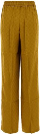 Gucci Womens Jacquard Viscose-Acetate Joggers Mustard