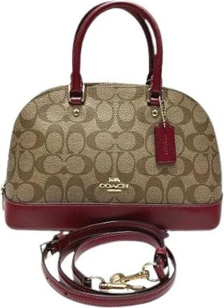 Coach Pre-owned Mini Sierra Satchel PVC 2way bag - Dames - Vintage Handtas - Beige - ONE Size - Leer - Vintage