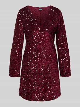 Pieces Mini-Paillettenkleid aus Samt Modell KAM in Bordeaux, Gr&ouml;&szlig;e XL