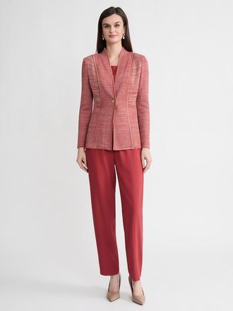 Misook Tailored Melange Princess Seam Knit Jacket in Russet/biscotti at Nordstrom, Size Xx-Large