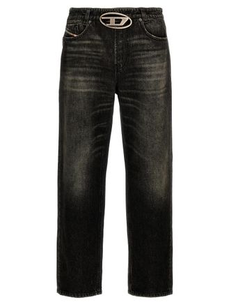 Diesel Black Straight Mid Rise Jeans