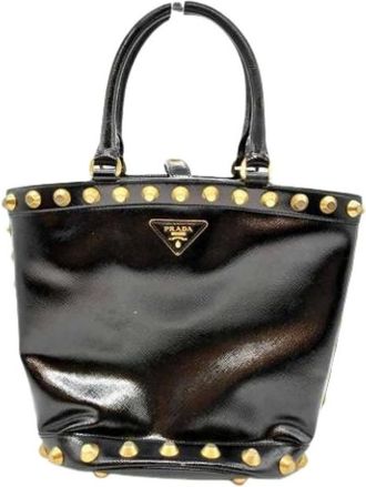 Prada Pre-owned Bucket Bags, female, Brown, Size: ONE SIZE Pre-owned Vintage Saffiano Bucket Bag