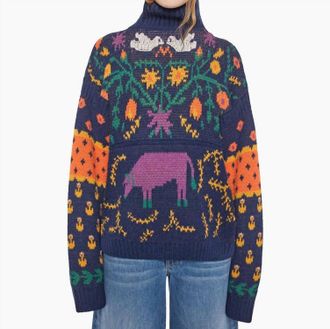 Mother The Biggie Hickey Sweater In Picking Daisies