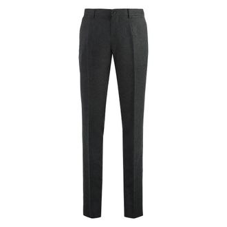 Dolce & Gabbana Suit Trousers, male, Gray, Size: L Stretch Wool Trousers