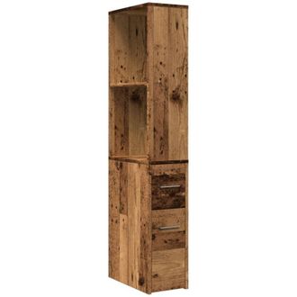 vidaXL Armario de baño estrecho con ruedas madera envejecida Vidaxl
