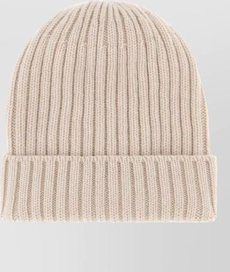 Fedeli cashmere beanie hat folded cuff ribbed