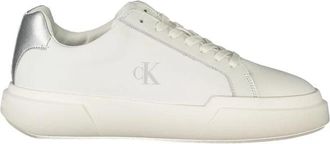 Calvin Klein Witte Leren Dames Sneaker - Dames - Sneakers - Wit - 38 EU - Leer - Schoenen