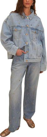 Farm Rio Farm Rio Bows Embroidered Denim Pant