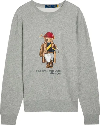 Polo Ralph Lauren Golf Bear-print Cotton-blend Sweatshirt - Grey - XL