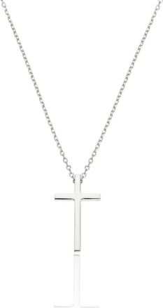Lily & Roo Silver Thread-through Cross Necklace
