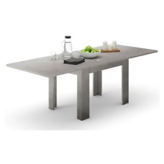 Dmora Mesa De Comedor Con Apertura Para Libros, Made In Italy, Consola Auxiliar De Cocina, Mesa Extensible, Cm 90x90h75, Color Gris Ceniza, Con Embalaje Ref