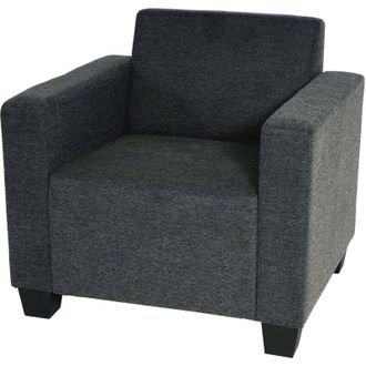 Hhg non utilizzato] Salotto modulare componibile lounge moderno Lione N71 tessuto poltrona antracite