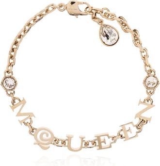 Alexander McQueen Armband met glinsterende kristallen - Dames - Armbanden - Geel - ONE Size - Accessoires