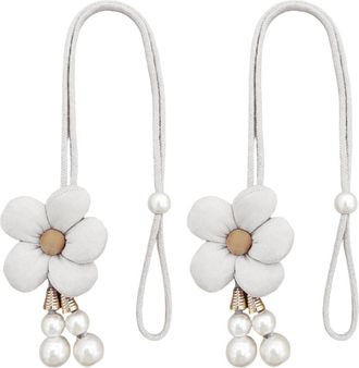 OEM Sujetadores De Cortina Con Forma De Flor, 2 Piezas, Con Presillas - Beige 1