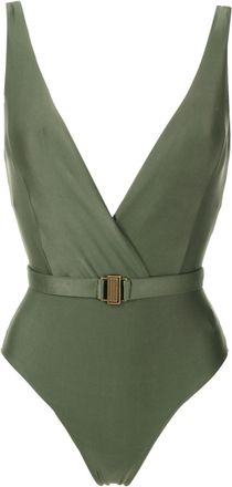 Lygia & Nanny Evita Liso V-neck swimsuit - women - Spandex/Elastane/Polyamide - 40 - Green