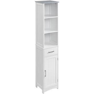 Kleankin Kleankin - Mobile bagno Scaffale a 3 Ripiani 1 Cassetto 1 Armadietto in mdf