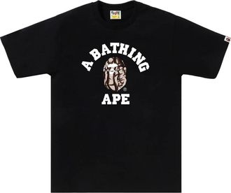 A Bathing Ape Trial Camo College T-Shirt Black Beige 1L30-110-033-BLKBGE