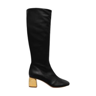Forte_Forte Schoenen, Dames, Zwart, 37 EU, Leer, 55mm Leren Laarzen
