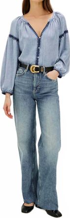 Rails Toshi Long Sleeve Top In Medium Cloud Wash