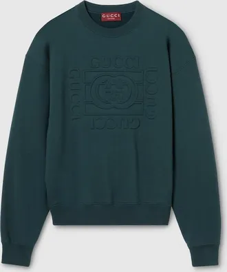 Gucci Brushed Cotton Jersey Sweatshirt, Size XXXL, Green, Ready-to-wear