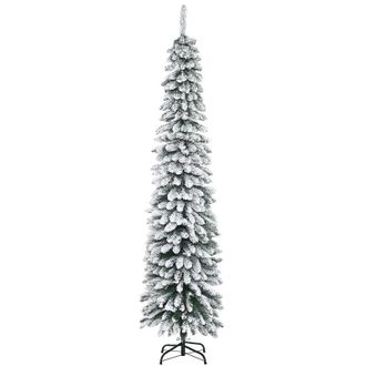 HOMCOM Rbol De Navidad Artificial 210 Cm Nieve Ign&iacute;fugo Con 490 Ramas Hojas De Pvc Base Plegable Soporte Met&aacute;lico Decoraci&oacute;n Navide&ntilde;a Para Interiores - Homco