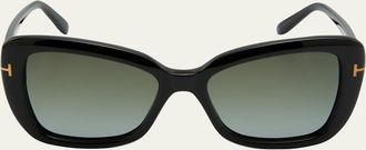 Tom Ford Maeve Havana Acetate Butterfly Sunglasses