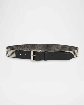 Dries Van Noten Men & apos;s Studded Leather Belt