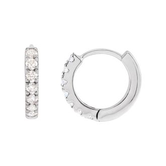 Diamond2Deal 1/5ct Lab-Grown Diamond Hoop Earrings Clarity SI, Color G-H, 14k Gold