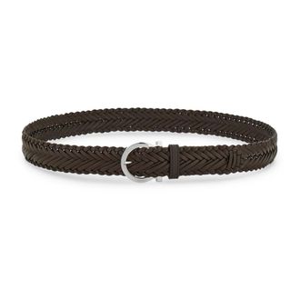 Ferragamo Belts, female, Brown, Size: 105 CM Gancini Braided Belt