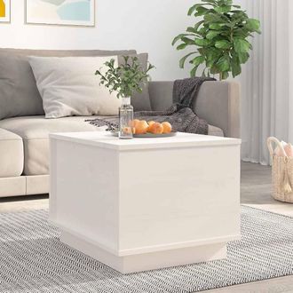 vidaXL Vidaxl - Mesa De Centro De Madera Maciza De Pino Blanco 40x50x35 Cm