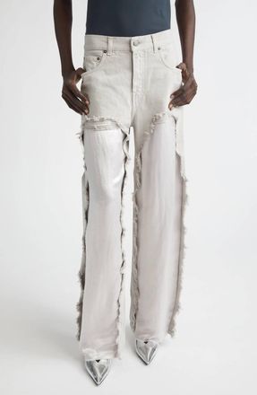 Haikure Bonnie Satin Bull Jean In Ice Grey