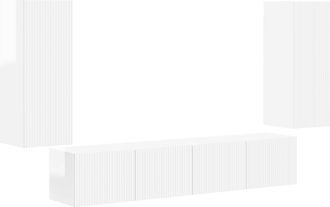 vidaXL Conjunto De Mueble Para Tv De Pared 4 Uds. Brillante Vidaxl