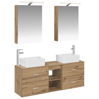 vidaXL Juego De Muebles De Ba&ntilde;o 5 Uds. Roble Artisan Vidaxl