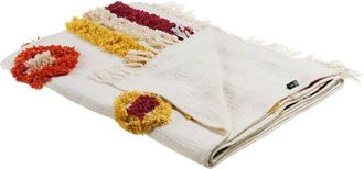 Beliani Manta De Algod&oacute;n Multicolor 130 X 180 Cm Hecho A Mano Patr&oacute;n Geom&eacute;trico Amroha