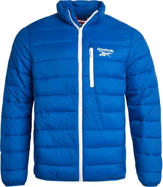 Reebok Mens Winter Jacket - Windproof Water Resistant Quilted Winter Coat - Lightweight Insulated Puffer Jacket for Men, Vector Blue, L