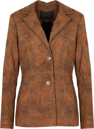 Guess Giacca Bomber in Pelle - - Jackets - Donna - Marrone - M