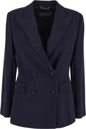 Alberta Ferretti Stijlvolle Blazer - Dames - Blazers - Blauw - L - Wol - Jassen