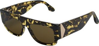 Victoria Beckham Rechthoekige acetaat zonnebril met UV-bescherming - Dames - Zonnebrillen - Bruin - ONE Size - Accessoires