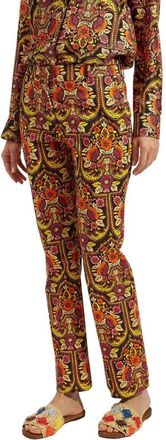 La DoubleJ Flatterende Katoenen Stretch Cigarette Broek - Dames - Wijde Broeken - Geel - M - Katoen - Broeken