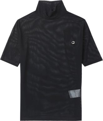 Coperni logo-appliqué mesh top - women - Nylon - L - Black