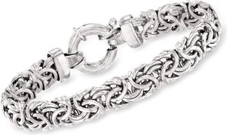 Ross-Simons Sterling Silver Medium Byzantine Bracelet For Women