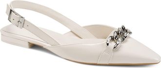 DKNY Cosetta Slingback Pointed Toe Flat in Coconut at Nordstrom, Size 5.5