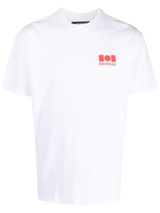 Nahmias logo-print cotton T-shirt - White