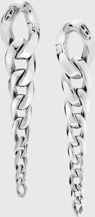 Diesel Stainless Steel Drop Earrings - Earrings - Unisex - Silver