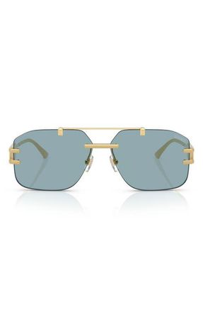 Versace 60mm Rectangular Sunglasses in Gold at Nordstrom