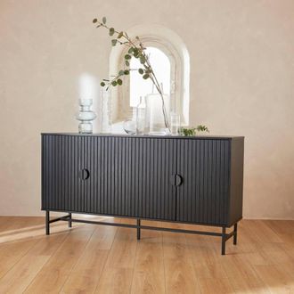 Sweeek 157.5cm Sideboard Cabinet With Two Doors & One Shelf in Black