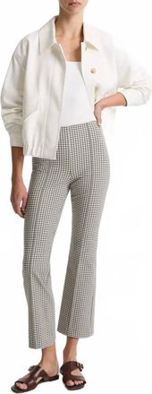 Vince Niki Mid Rise Crop Flare Pants In Gingham